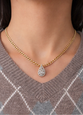 14K Gold Teardrop Diamond Pendant Necklace - 0.58 CT
